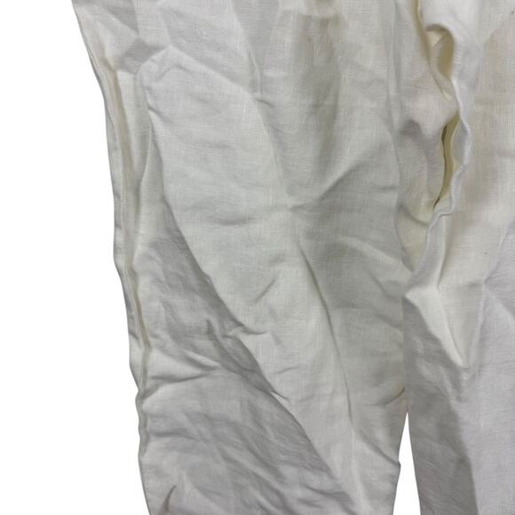 J Jill Love 100% Linen White Cropped Pull On Pants Elastic Waist Summer sz M - Picture 12 of 16